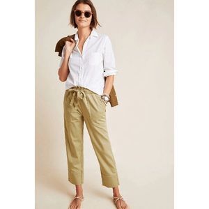 Frye x Anthropologie Domi Paperbag Waist Pants Green Women's Size 28